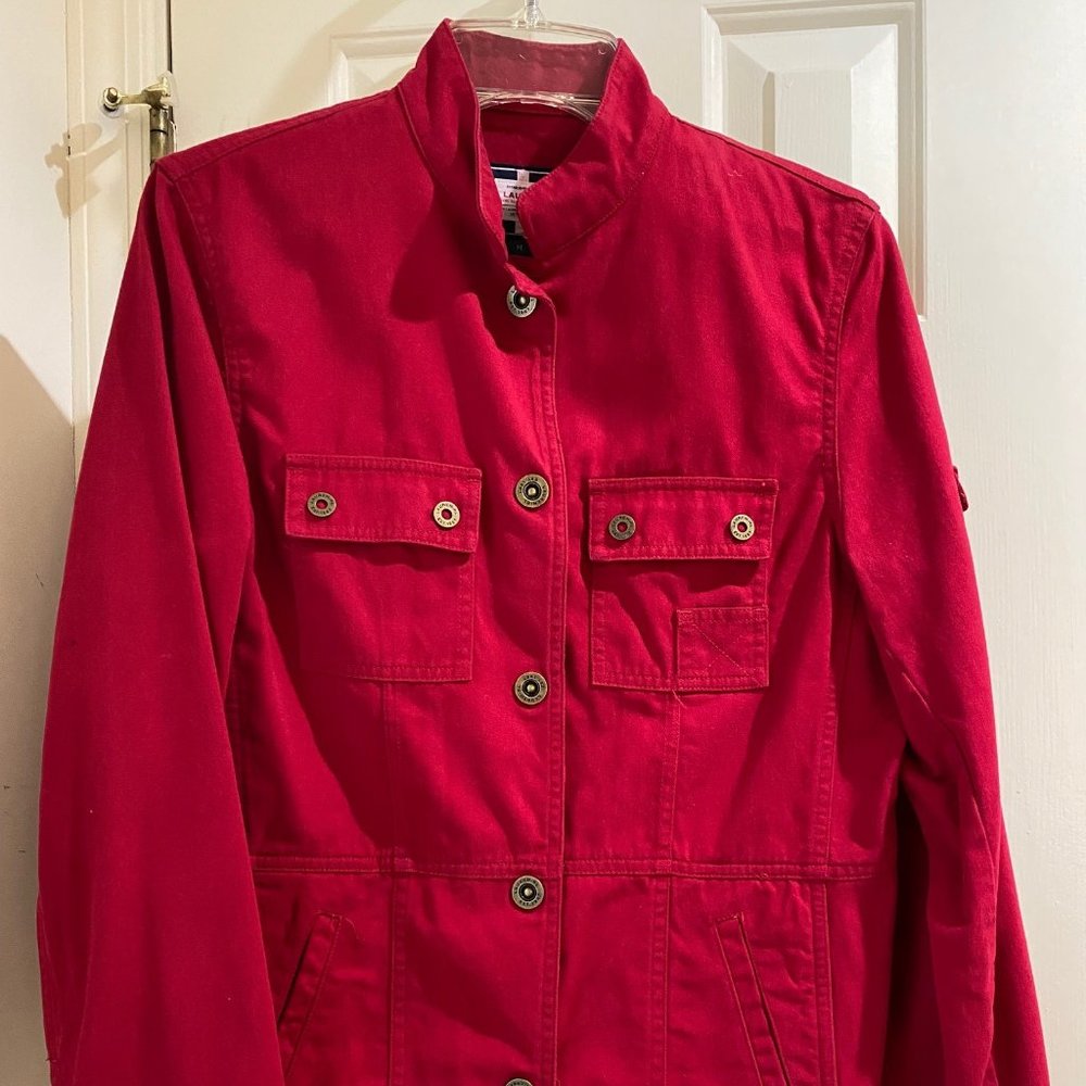 Lauren New Red Denim Jacket Size M